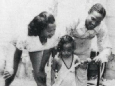 Harolyn Suzanne Nicholas with her parents, Dorothy Dandrige and Harold Nicholas.